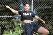 SLUT BLK CROP T