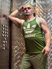 DADDIES BIG LOGO TANK ARMYGREEN/CREEM