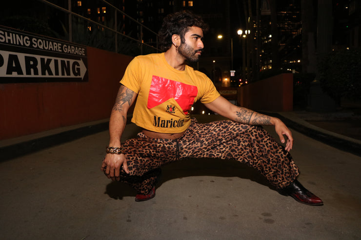HUNG LEOPARD WIDE LEG TRACK PANT