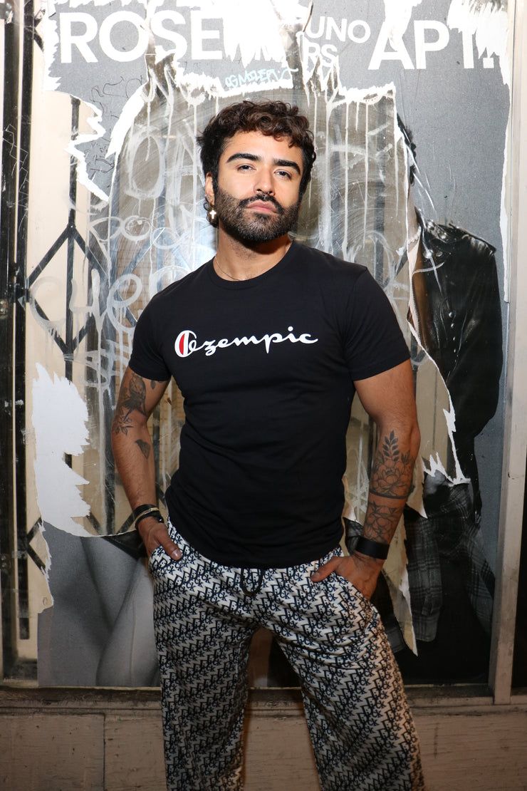 DESIGNER IMPOSTER "DICK" CLASSIC LOGO PRINT  WIDE LEG TRACK PANT