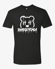 BEARLENCIAGA WHITE GRAFFITTI  SPRAY ON BLACK T