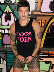 I LOVE PO&N IN FRENCH BLK/ HOT PINK TANK